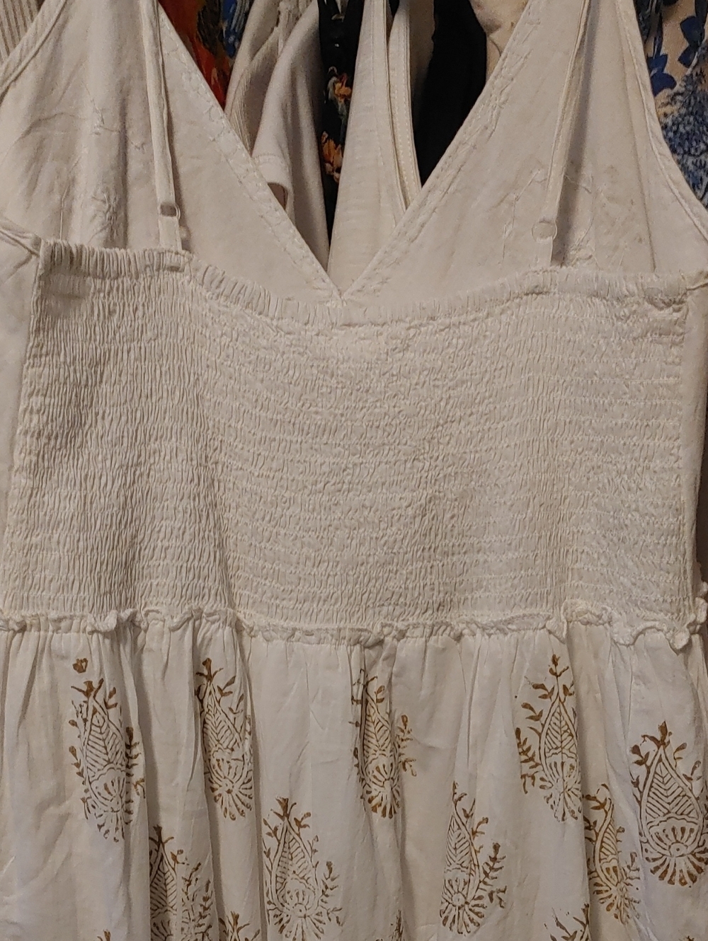 India Boutique White Maxi Dress with Gold Embroidery and Tassels - Picture 3 of 5
